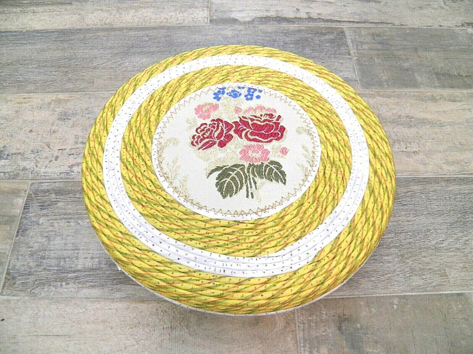 Cesto Cestino Porta tutto Carasau sardo 33 x 10cm broccato costume sardo piccolo bianco