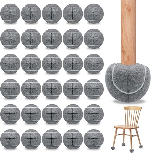 Paquete de 30 pelotas de tenis precortadas a granel para patas de muebles, pelotas de tenis, sillas de pelotas de tenis para pelota de protección de