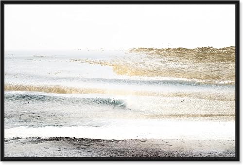 The Oliver Gal Artist Co. Nautical Framed Wall Art Canvas Prints 'Beach Landscap