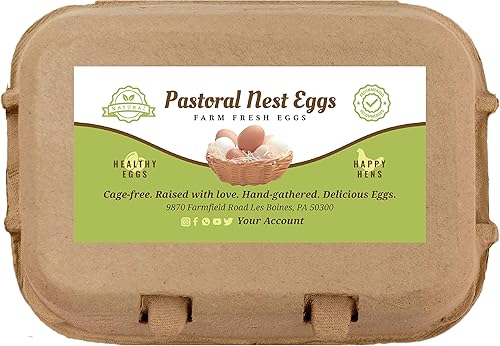 Miniatura 27 de Havongki 100 hojas – VOL.2 – Etiquetas personalizadas para cartón de huevos de 4 x 2 pulgadas, calcomanías adhesivas de huevos frescos de granja