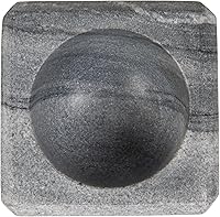 Vista 6 de Creative Co-Op Cuenco de sal de mármol gris con cuchara de acero inoxidable dorado