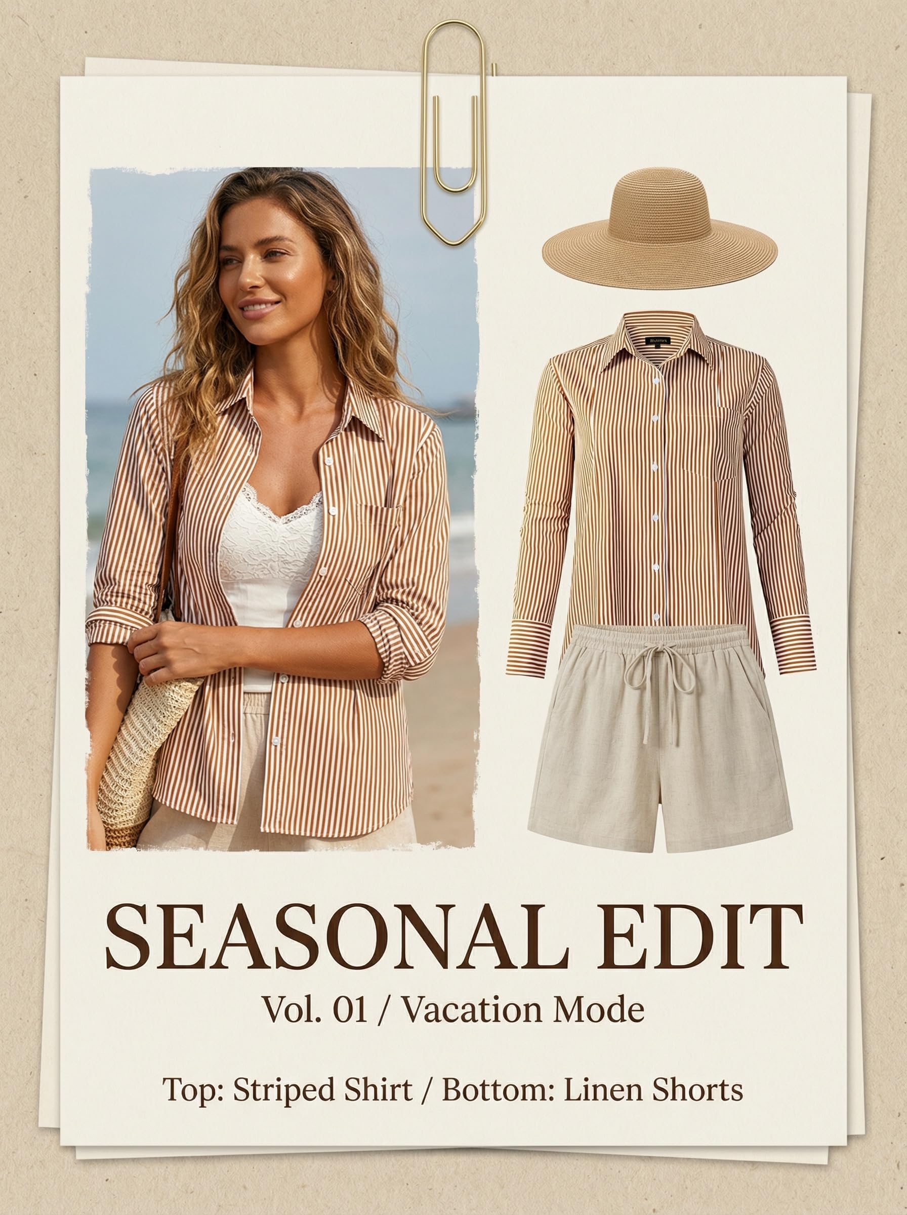 Beninos Striped Button Down Shirts for Women Dress Shirts Long Sleeve Casual Collared Office Work Shirt with Pocket