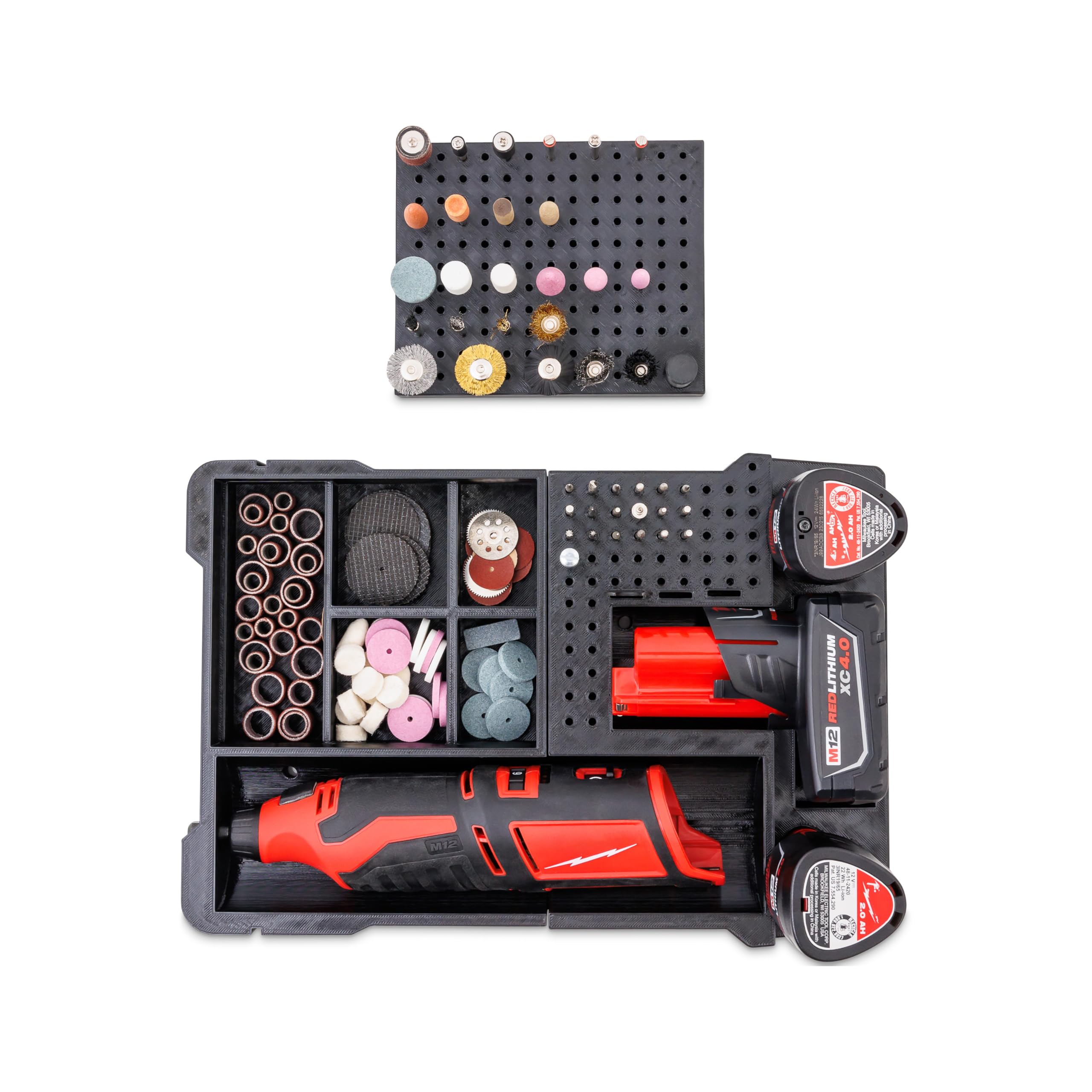 M12 Rotary Packout Organizer for Milwaukee Packout Compact tool box- Bit, Sander, and tool protector and - Liner Only