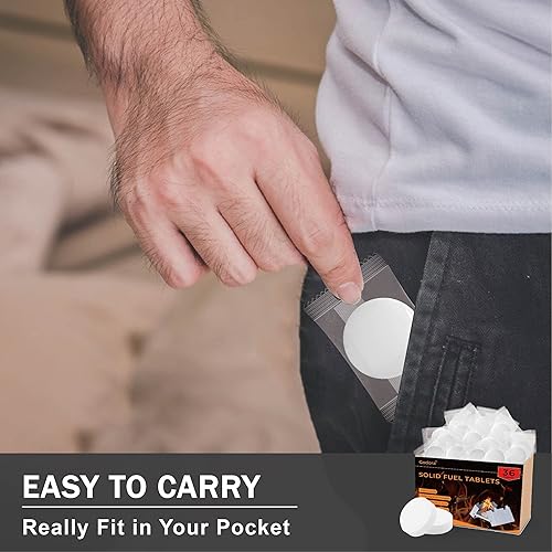 Miniatura 5 de Godora Tabletas de combustible sólido, potente combustible sólido (1300 grados), tabletas de combustible sólido fácilmente iluminadas, tabletas de