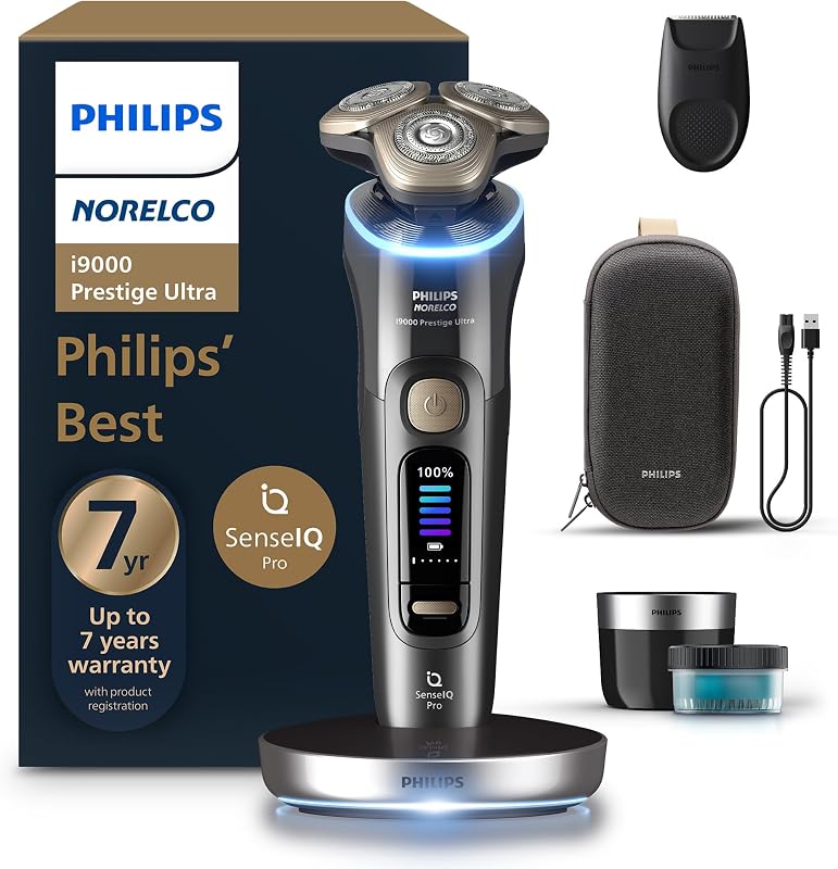 Barbeador elétrico rotativo Philips Norelco i9000 Prestige Ultra, Dark Slate