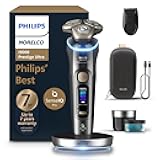 Philips Norelco Shaver i9000 Prestige Ultra, Wet & Dry Electric Shaver, Dark Slate, SenseIQ Pro Technology, Triple Lift & Cut System, 360 Rotating NanoTech Precision Blades, Quick Clean Pod, XP9402/86