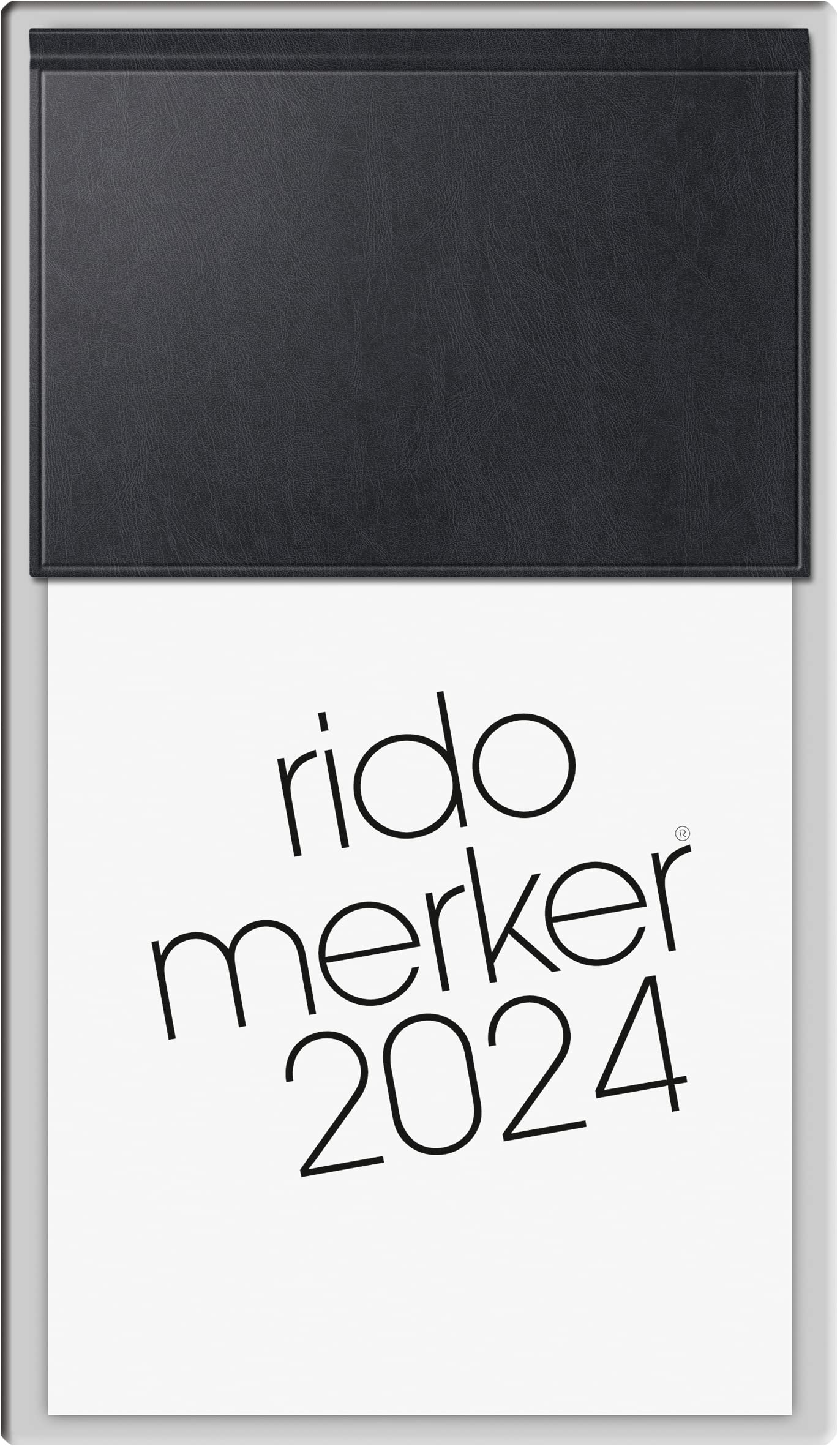 rido/idé Daily calendar model Merker 2024, 1 page = 1 day, sheet size 10.8 x 20.1 cm, black