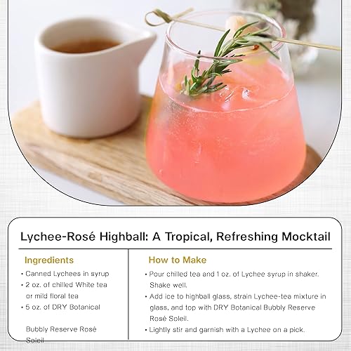 Miniatura 3 de DRY Botanical Bubbly Reserve Rosé Soleil  Alternativa de vino totalmente natural  Eleva cada celebración con cero alcohol a prueba  Sin OMG y bajo