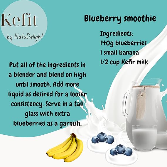 Kefit by NatuDelight - Live Milk Kefir Grains - 3 Teaspoons Fresh Active Starter Culture - DIY Homemade Fermented Drinks - Reusable Kefir Grains - Pajaritos Bulgaros de Leche