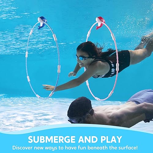 Miniatura 3 de SYNCFUN Juguetes de piscina, anillos de buceo, 2 paquetes de anillos de natación para buceo, juego de piscina bajo el agua para niños para