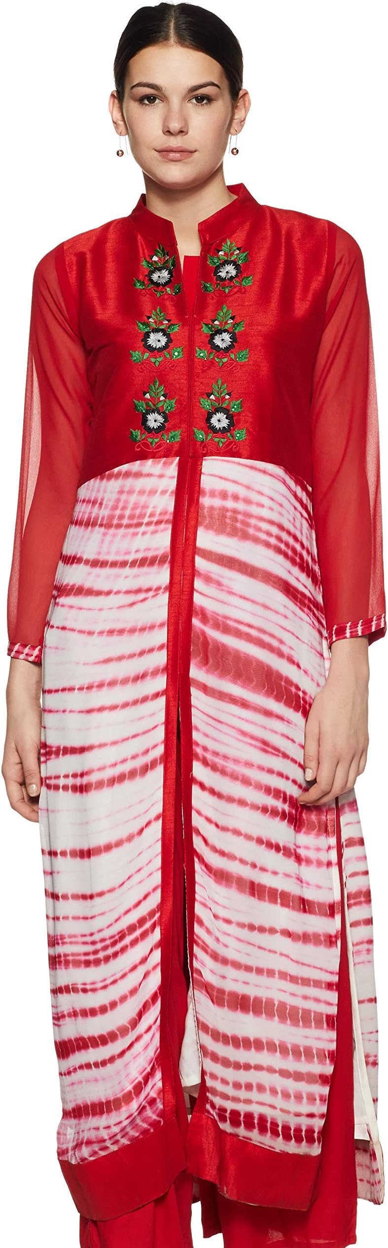 Women's Georgette A-Line Kurta NC KT 1556-DK RED_Navy Blue_X-Large