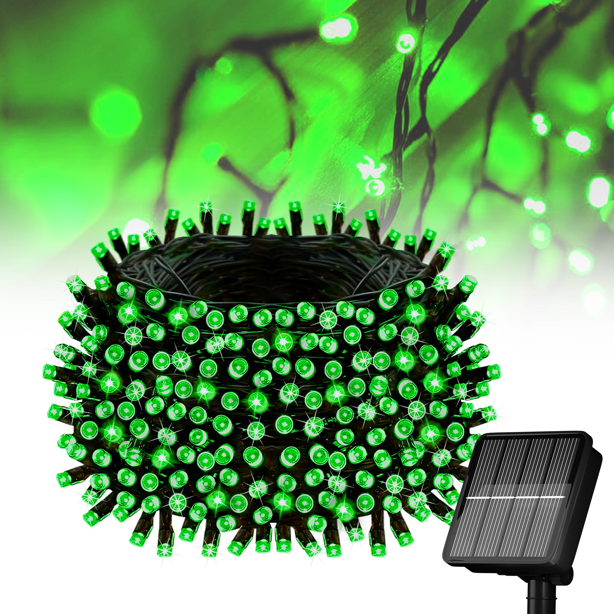 Flechllary Solar String Lights for Outside, 39Ft 100 LED Solar String Lights Outdoor with 8 Modes,Solar Lights for Outside Waterproof for Yard, Fence,Balcony, Party,Christmas Tree Decorations (Green) — image 1