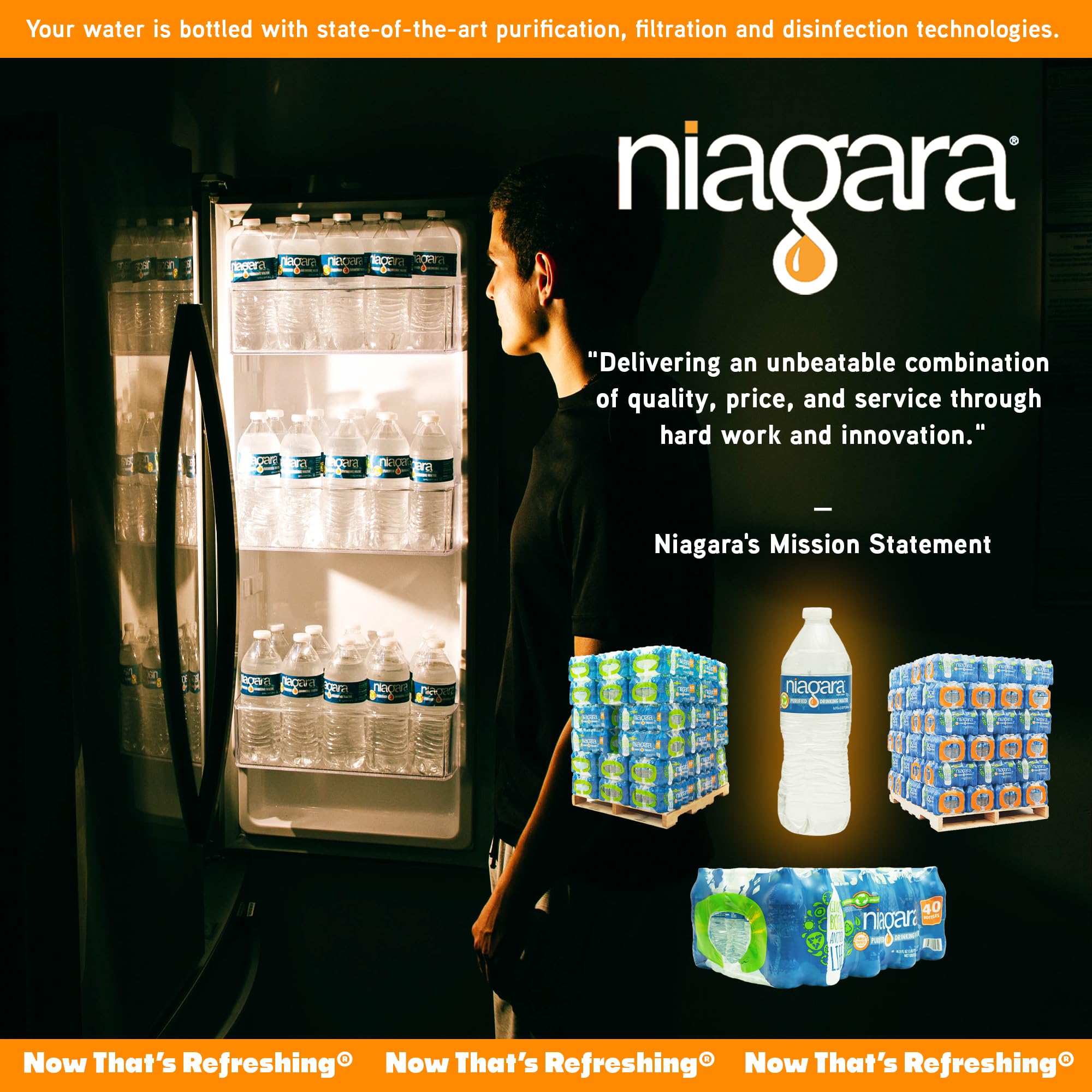 Amazon.com: Niagara Purified Drinking Water, 16.9 oz Bottles, 40