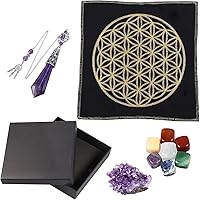 Vista 16 de Rockcloud Kit de meditación de tótem de piedra curativa para principiantes, adivinación, suministros de altar wicca, decoración del hogar, amatista