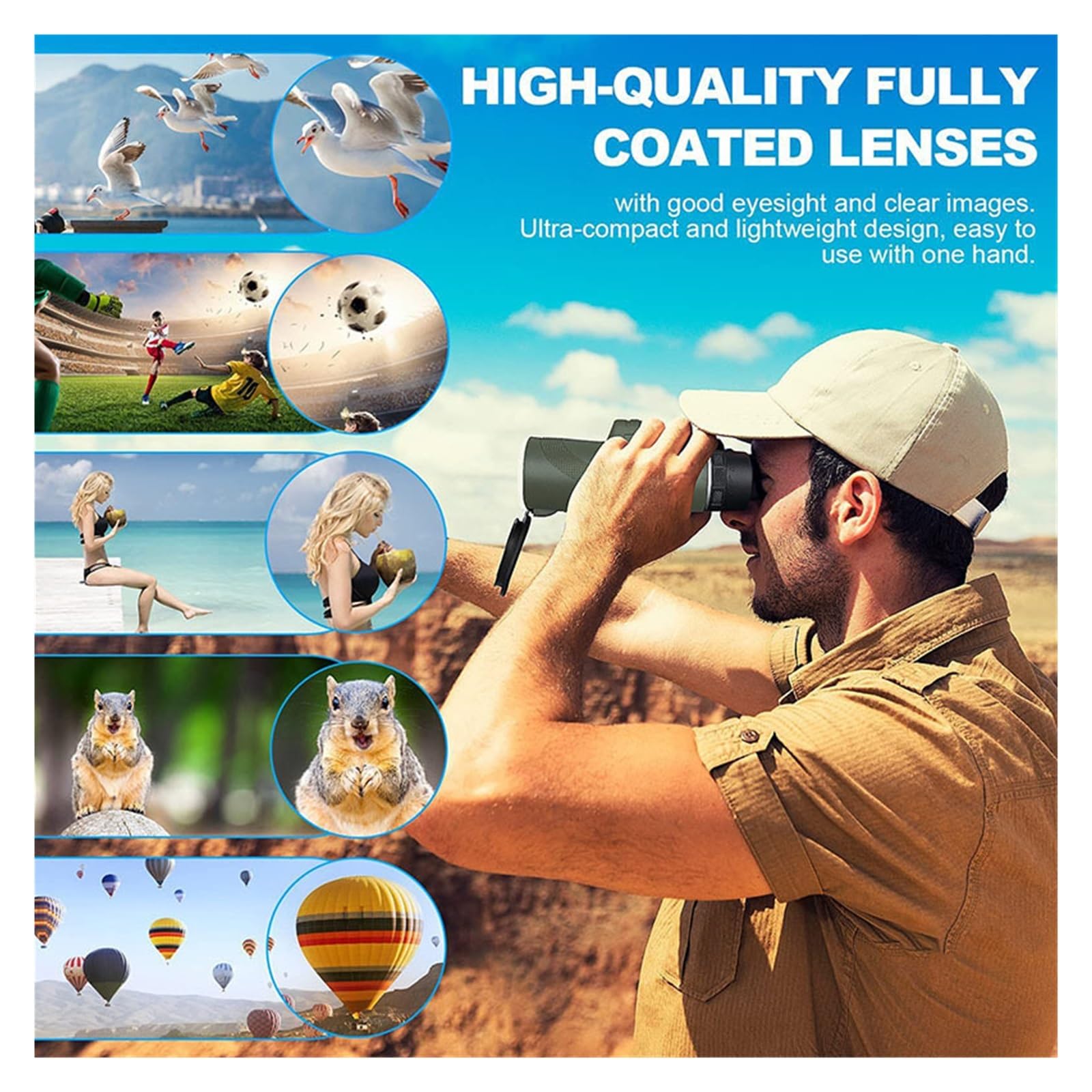 Télescope Monoculaire 80x100 HD, Zoom Longue Portée De 8000M, Prisme Bak4, avec/sans Trépied, Clip Téléphone, Chasse, Camping en Plein Air Grossissement HD(Green with Tripod)
