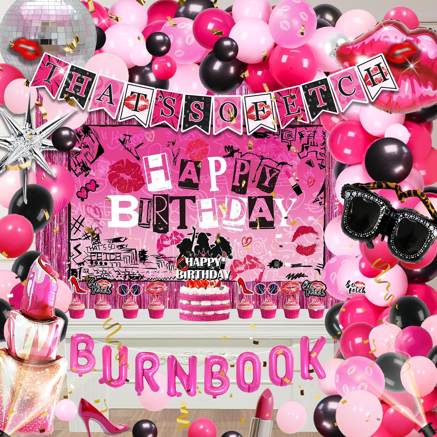 Mean Girl Party Decorations Kit Hot Pik Lips Birthday Party