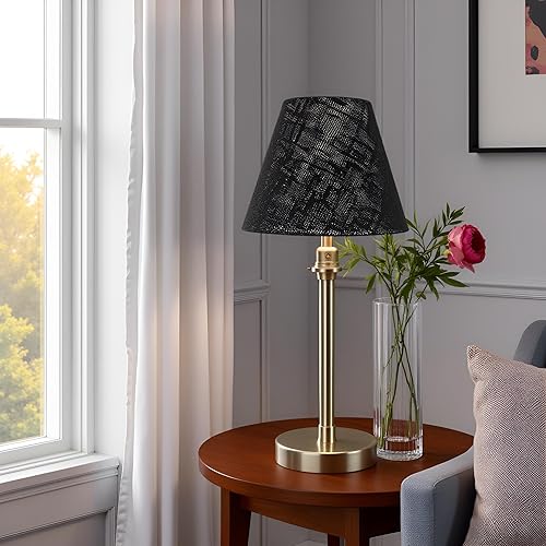 Miniatura 8 de Aspen Creative 56019, Empire Uno - Pantalla de lámpara en negro, 5 pulgadas superior x 9 pulgadas inferior x 7 pulgadas de altura inclinada, Negro