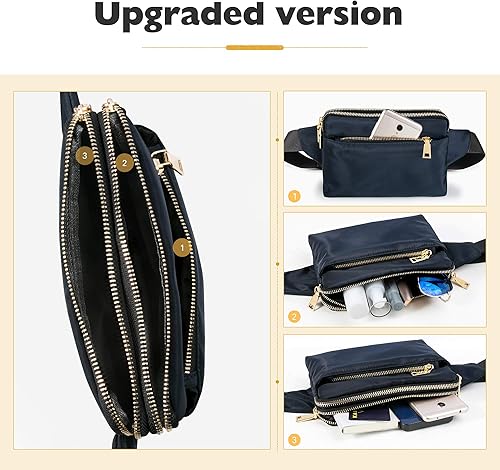 Miniatura 4 de Riñonera para mujeres y hombres riñonera para niñas niños adolescentes con múltiples bolsillos bolsos casuales de cadera para viajes senderismo