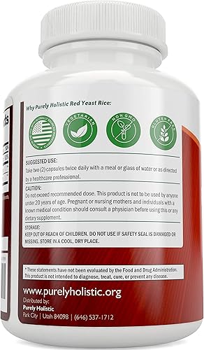 Miniatura 3 de Arroz de levadura roja de 1200 mg con suplemento CoQ10 y niacina sin enjuague 120 cápsulas vegetarianas extra fuertes - Fórmula avanzada para el