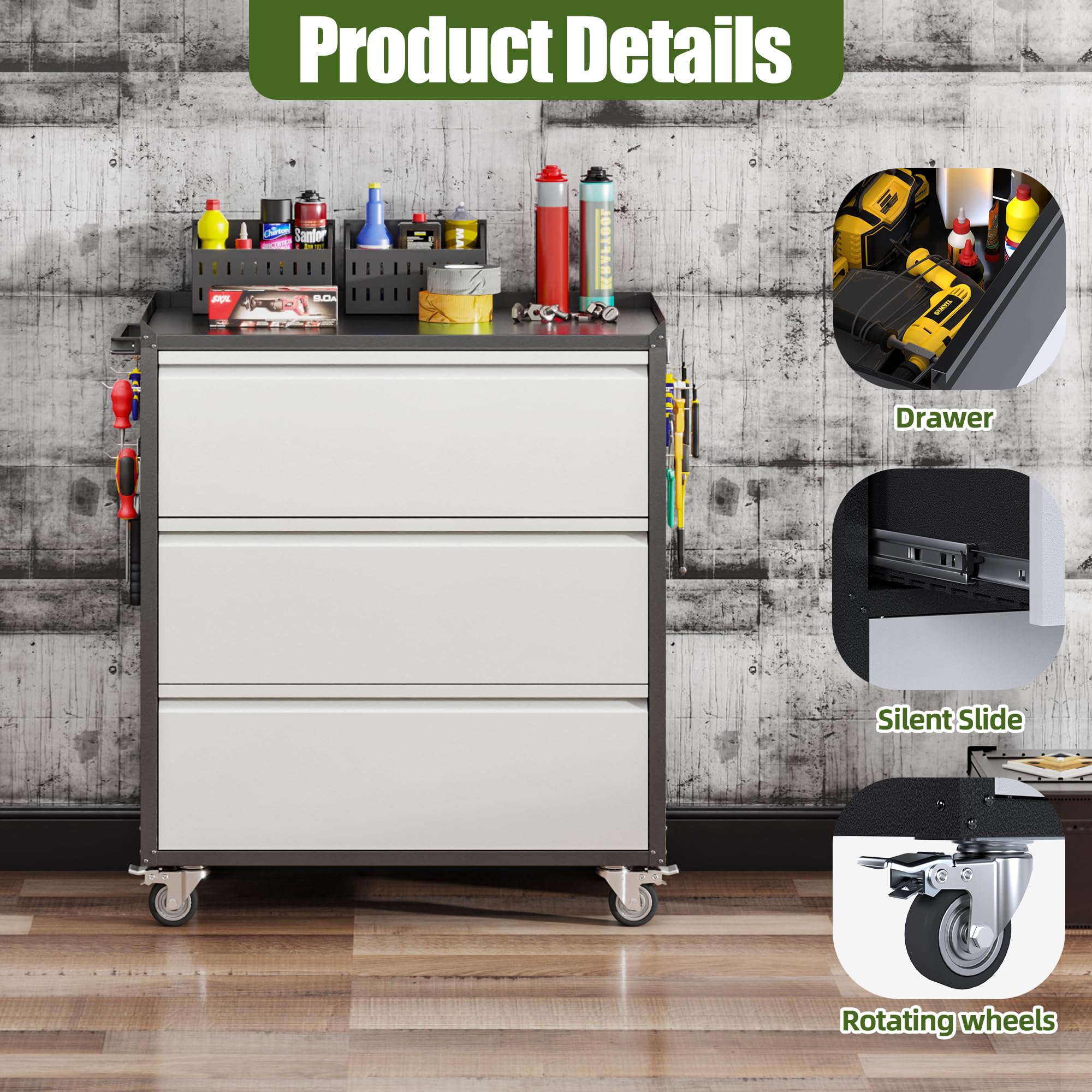 オリジナル 多目的小物入れ 引き出し96個・キャスター付き／釘入れ