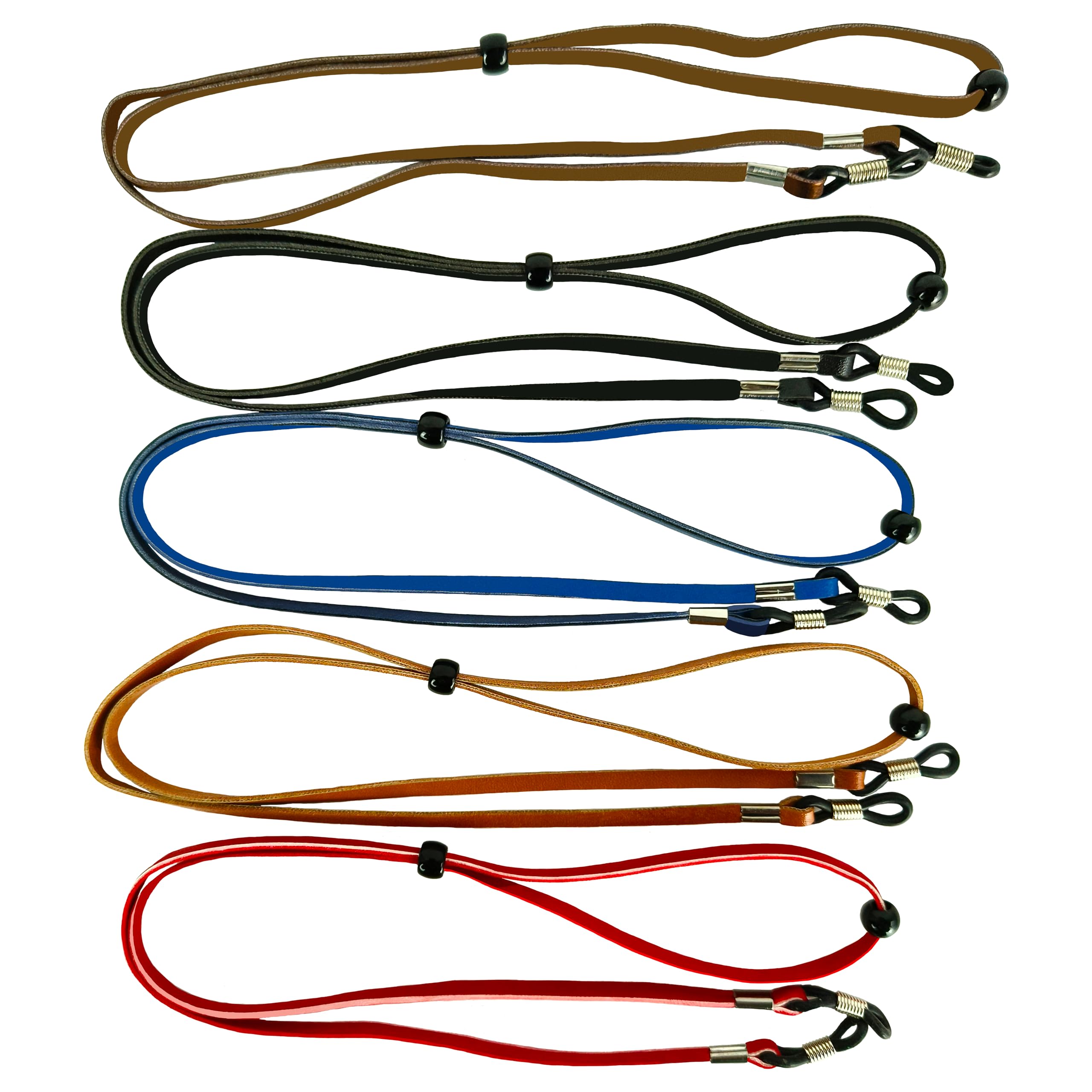 CENRONG 5 Piezas Cordones para Gafas, Multicolor Antideslizante Cordón para Gafas, Ajustable Cuero PU Correas de Gafas para Correr Camping Lectura al Aire Libre