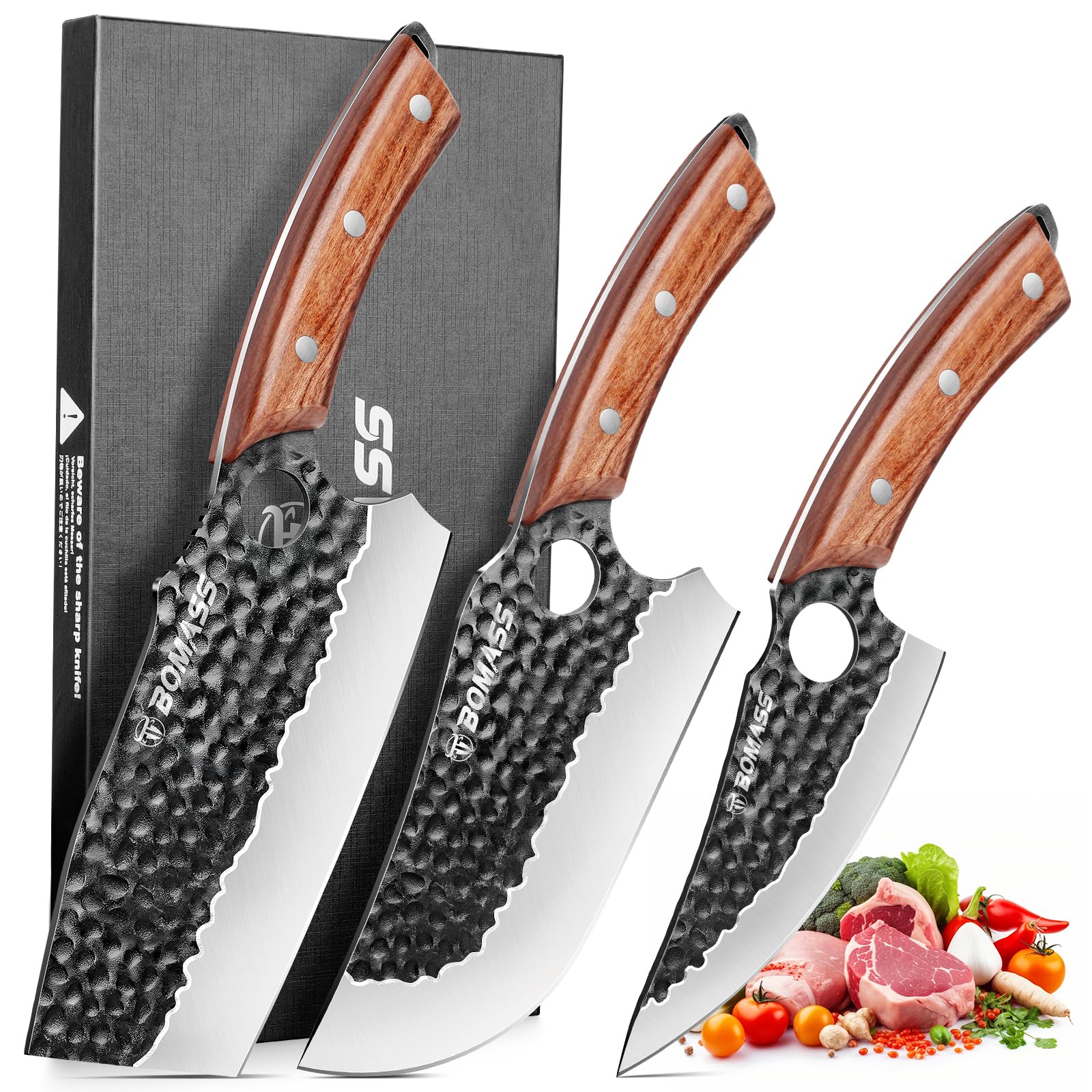 5PCS Butcher Knife Set, Hand Forged Kitchen Chef Knife Set Gift — Amazon image 9