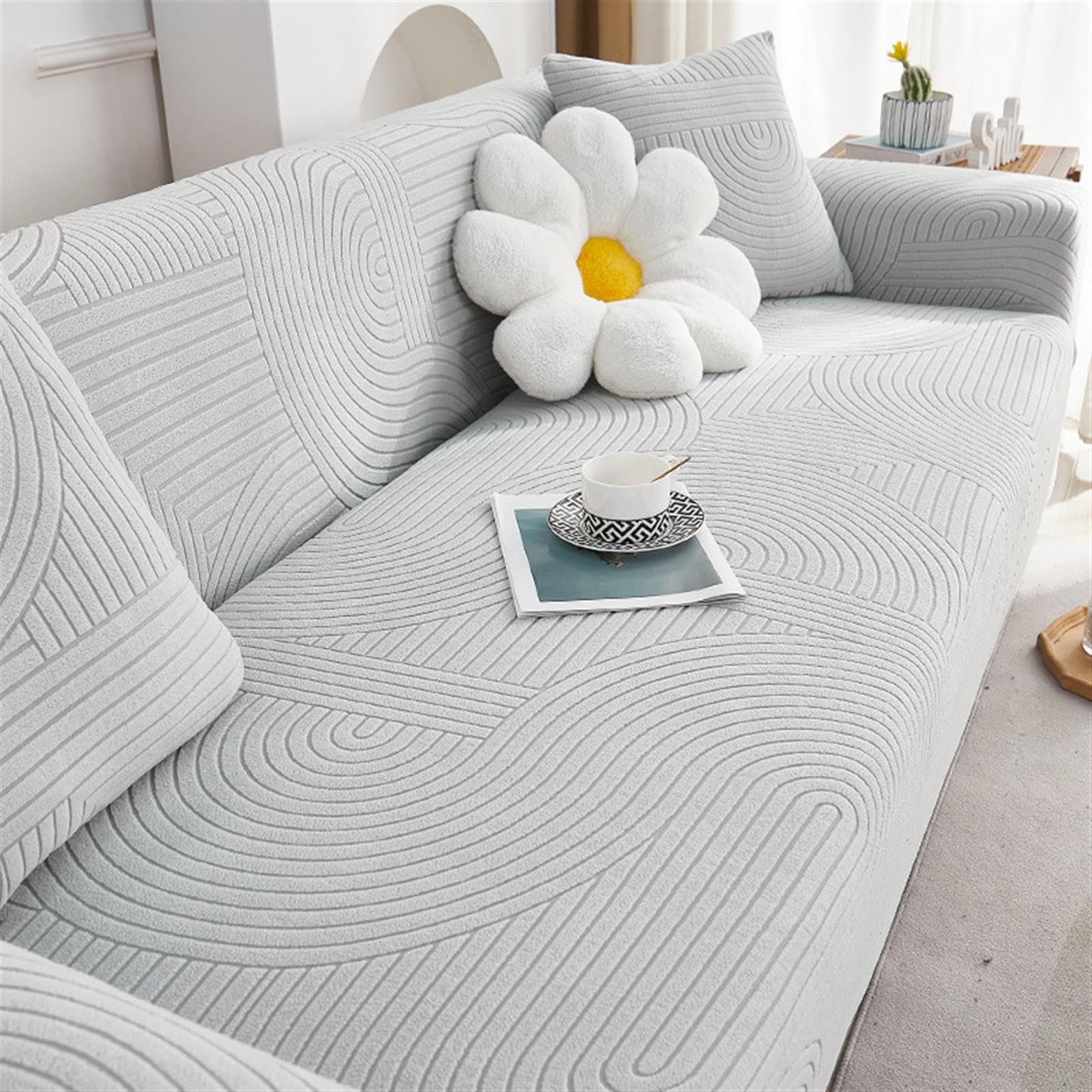 Custom Sofa Cover - Stretch Couch Cover - Furniture Protectors for Sofas and Chairs, I Will Customize a Sofa Cover That Fits You Better Based on the Dimensions You Upload,light gray 1,2 Seater