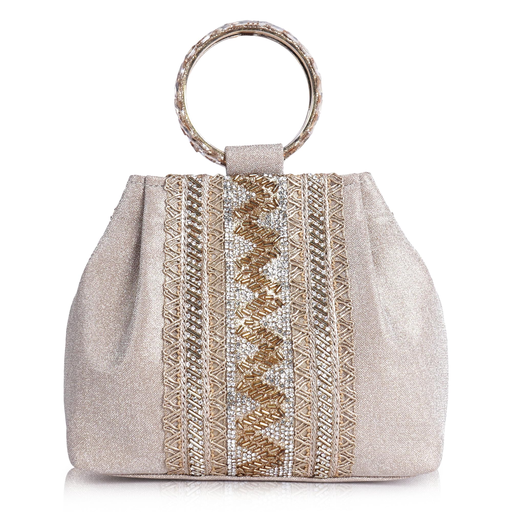 SILK Fabric Stylish Trendy Unique Designer Potli Bag – Fancy Top Handle Wedding Clutch For Women-image-10
