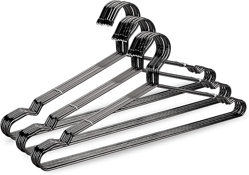 Perchas de alambre de metal fuerte de 17.7 pulgadas, perchero, perchas estándar para trajes, colgador de vestido de camisa de metal, paquete de 30,