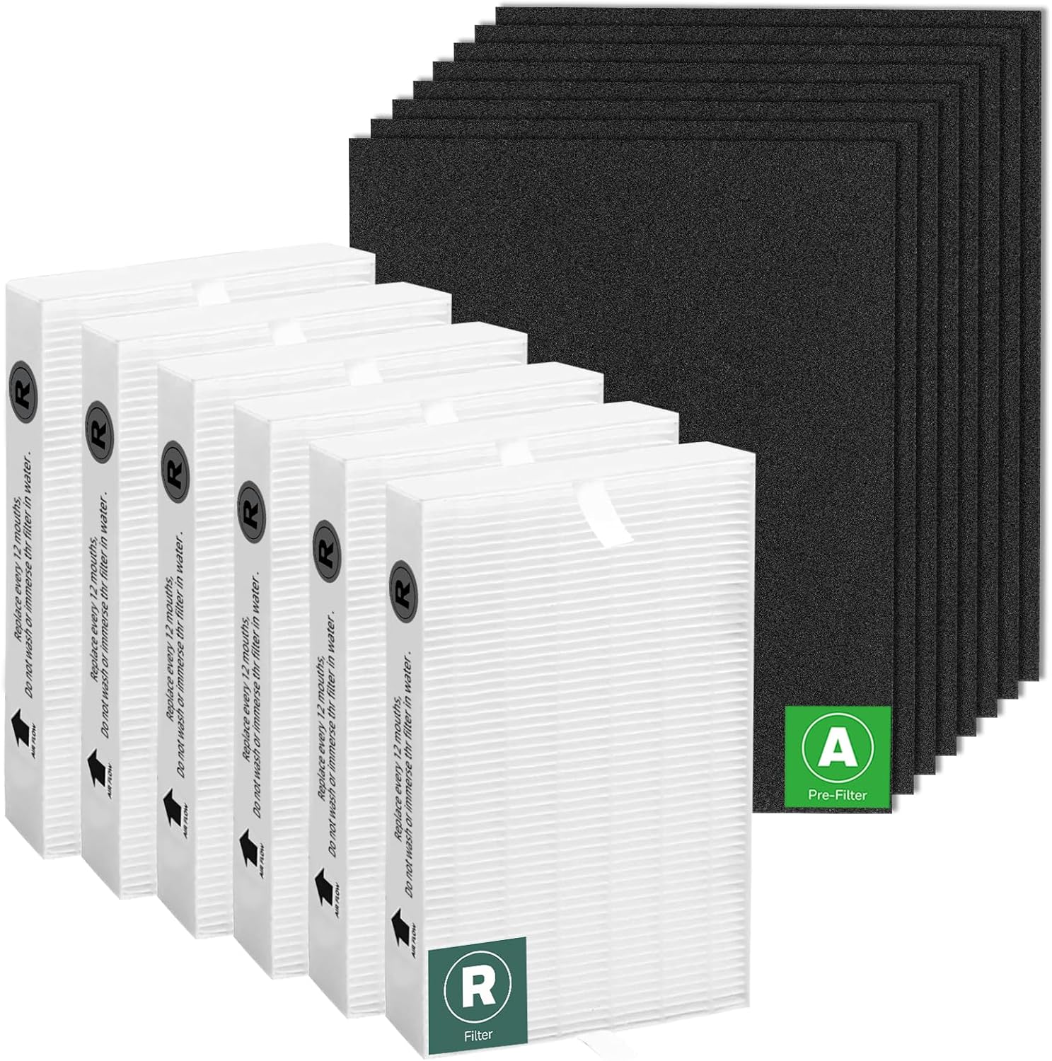 6 Ture HEPA R + 8 A Carbon Pre-Filter