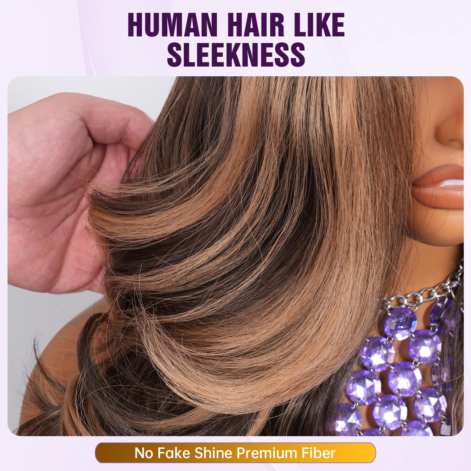 13x4 Glueless Wigs HD Transparent Lace,Wear and Go Synthetic Wig,C Part,200% Density Body Wave with Baby Hair,Pre-Plucked Frontal Wigs for Women 16 Inch ,Natural Hairline,Breathable Wig Cap