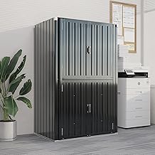 UNIONLINE Outdoor Tall Storage Garden Cabinet Shed Grey
