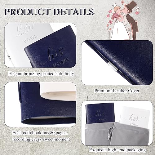 Miniatura 3 de 2 libros de votos de boda, para él y para ella, cuaderno de votos para boda, diario de votos de boda, libro oficial, 5.9 x 3.9 pulgadas, regalos de