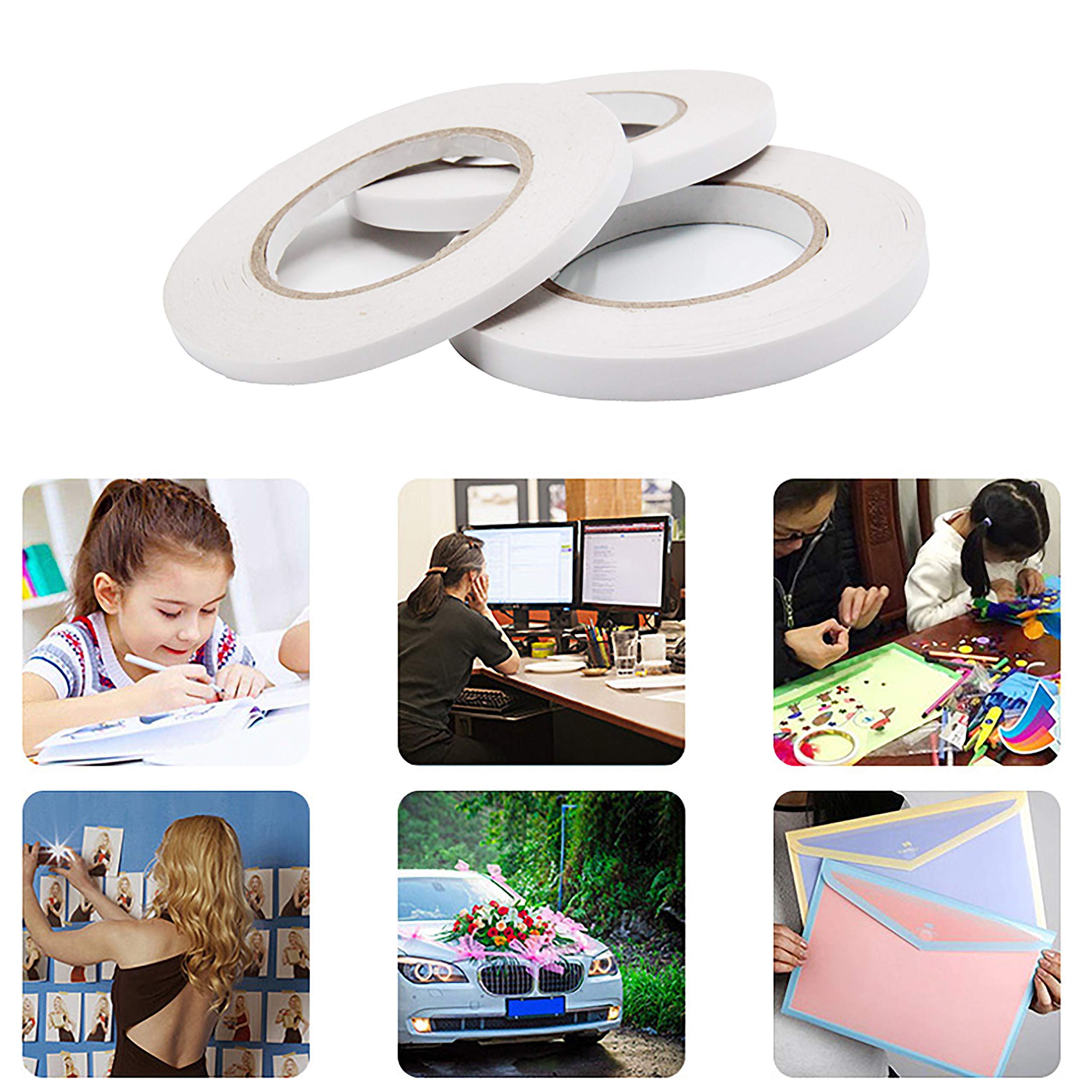 FISHSHOP Double Face Adhésif 3 Rouleaux Rubans Différentes