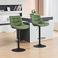 Vista 5 de Kidol & Shellder Counter Height Bar Stools Set of 2 for Kitchen Island Swivel Barstools Adjustable Bar Stool Modern Counter Stools Upholstered Bar