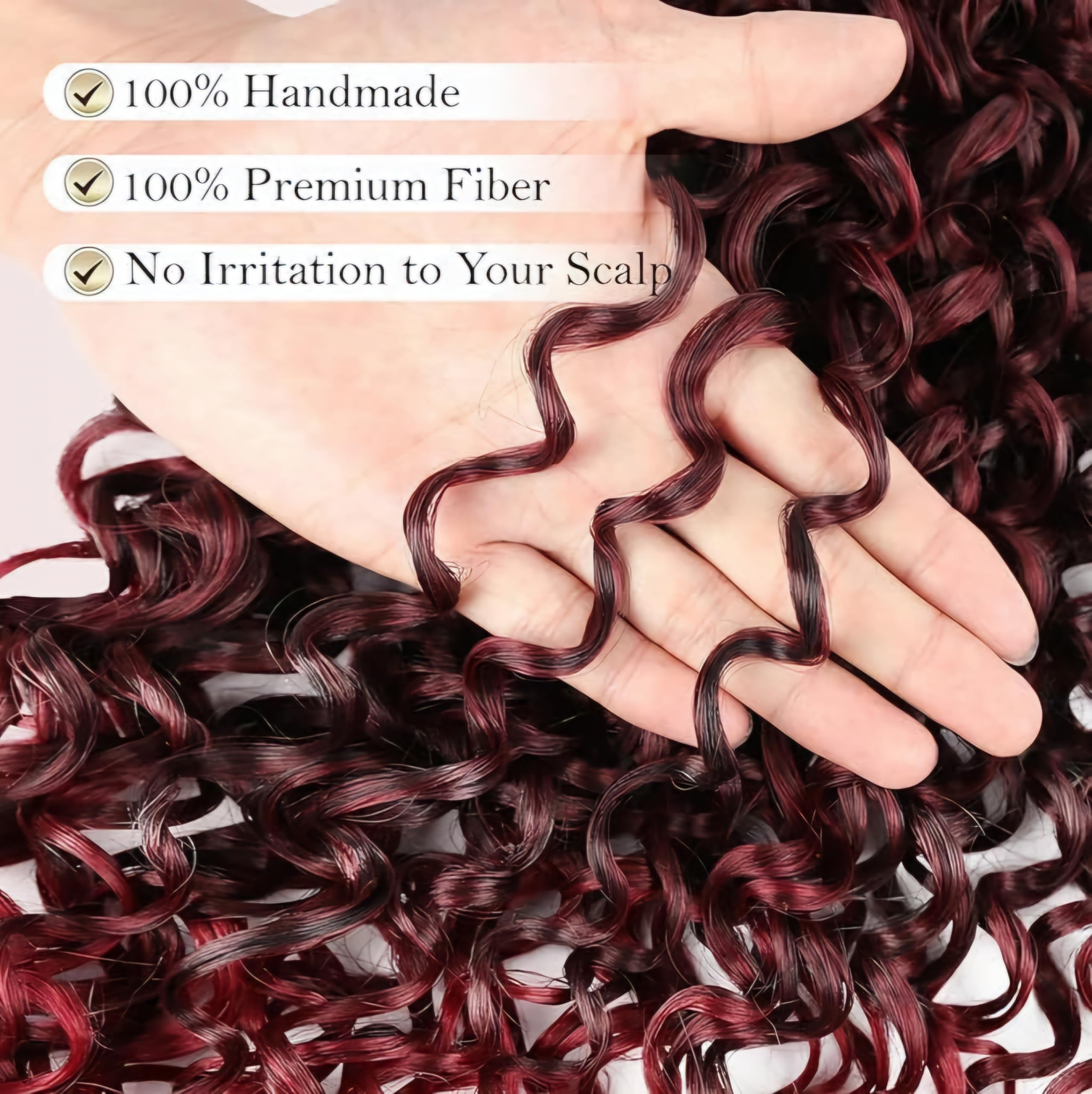 Gogo Curl Hair - Crochet Braid - Extensions de cheveux pour tresses au crochet a l' aspect naturel Kanekalon - 120 mèches 450g + 3 accessoires offerts (T-BUG, 18"45cm)