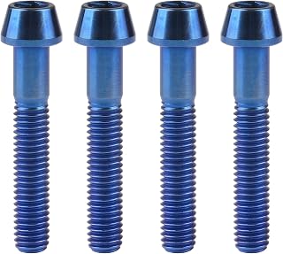 Titanium M6 Tapered Bolt Allen Hex Screw (M6X35mm, Blue)