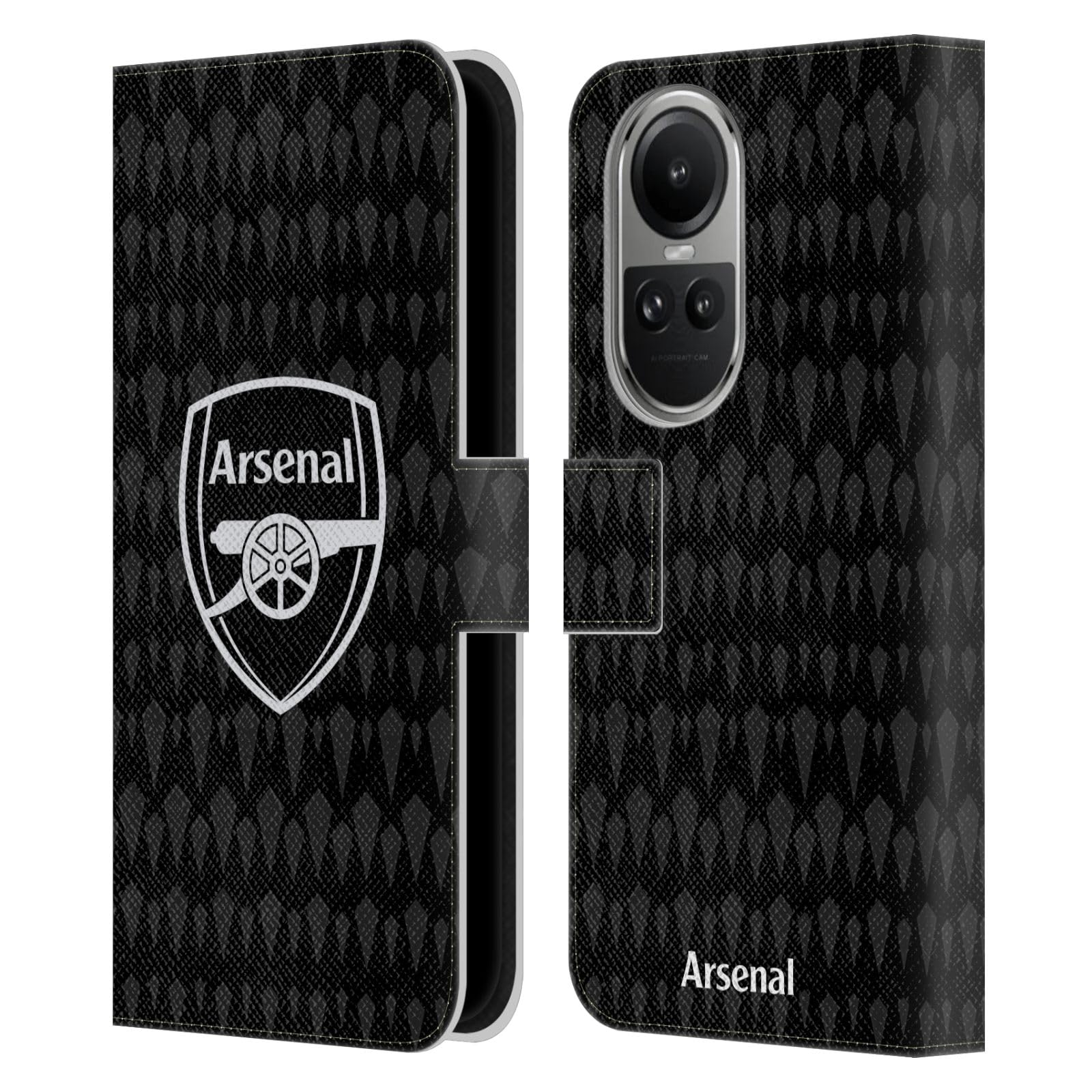 Head Case Designs Officially Licensed Arsenal FC Home Goalkeeper 2023/24 Crest Kit Leather Book Wallet Case Cover Compatible with Oppo Reno10 5G / Reno10 Pro 5G