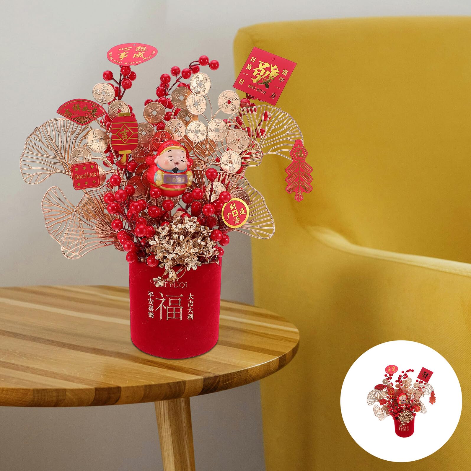 Ipetboom Decorazioni Capodanno Cinese Feste Kit Bonsai Materiale Secchio Ornamenti Festivi Primaverili per Desktop Tavolo