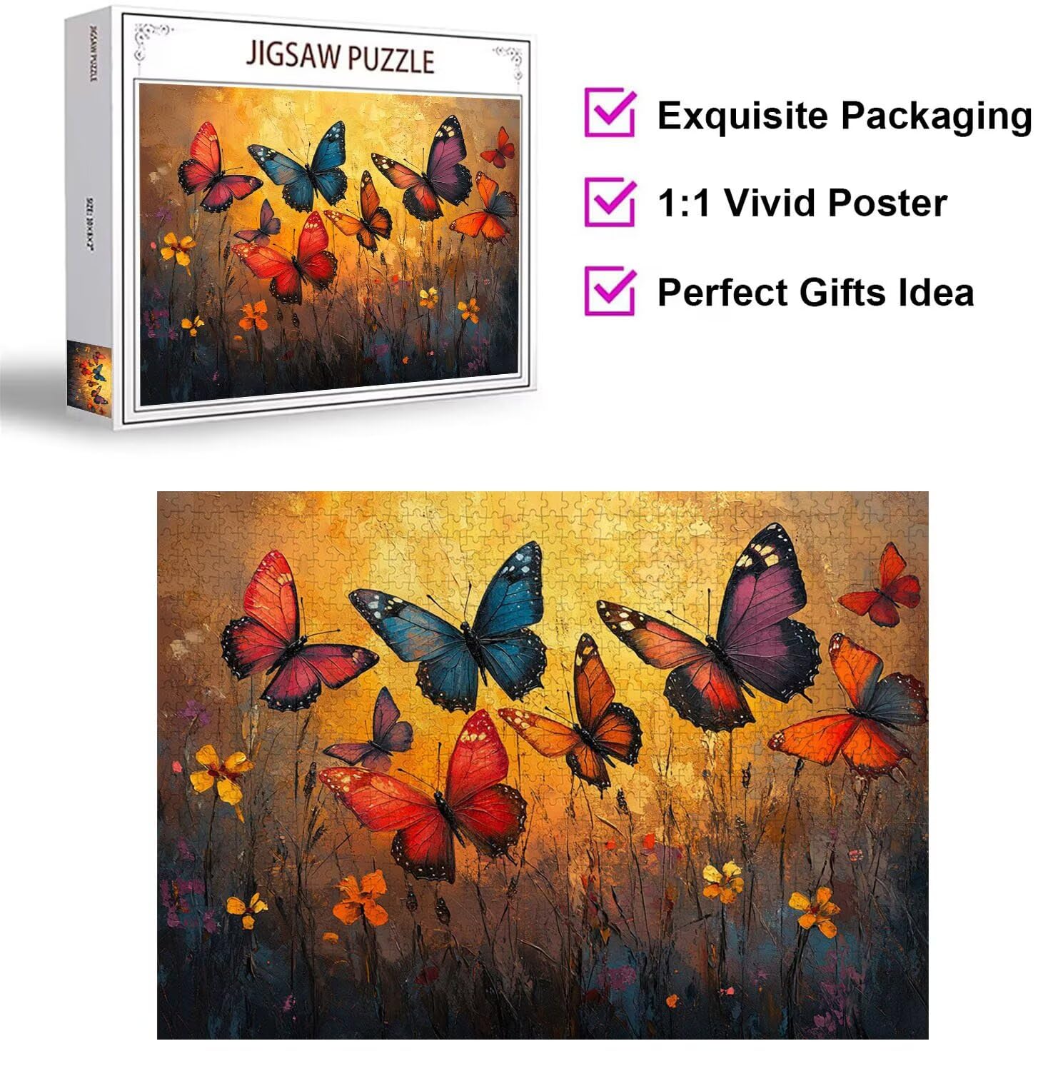 Puzzle 4000 Pezzi farfalla Puzzle Classici per Gioco Familiare, n-266 | Impossibile Puzzles, Intrattenimento Creativo, Rilassamento e Intelligence, Regalo per Amore e Amico, Home Decor, astratto