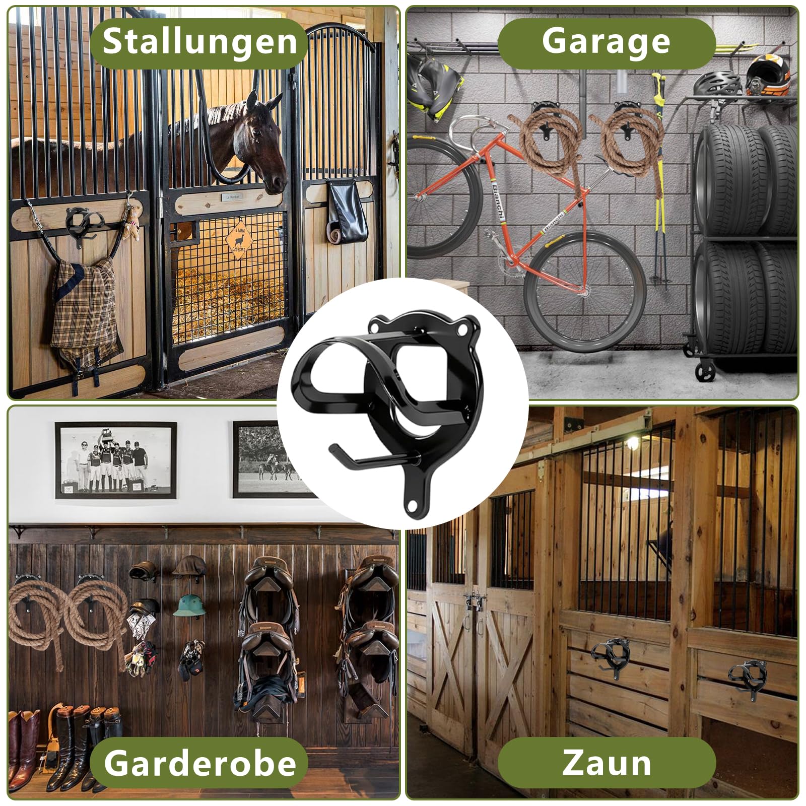 12 Stück Trensenhalter Pferd Zaumzeughalter, Equestrian Bridle Hanger | Halterung Zaumzeug, Aufbewahrung Halfter Aufhänger, Metall Trensenhalter, Haken Pferd Tack für Pferde,Reitstall,Sattelkammer