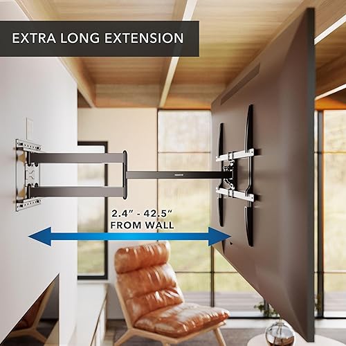 Miniatura 3 de Mount-It! Soporte de pared para TV de extensión larga, soporte de TV de movimiento completo extra grande con patrón VESA de 31.496 x 23.622 in,