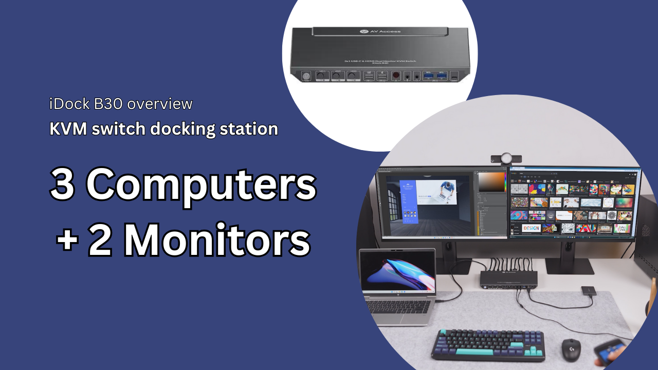 Amazon.com: AV Access KVM Switch Dock for a Laptop and 2 Desktop