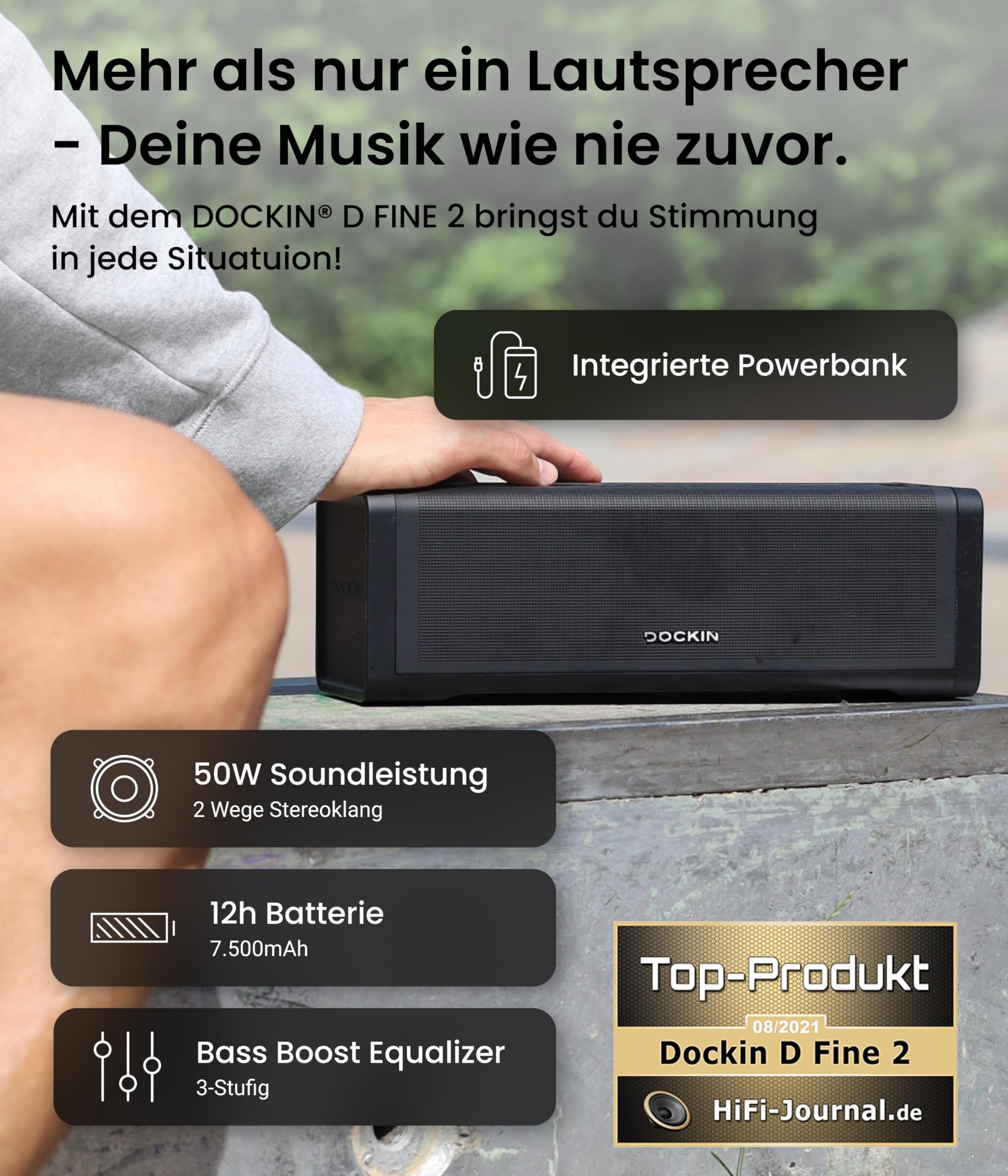 【唯一無二！】 Dockin D Fine 50W ワイヤレススピーカー DOCKIN D FINE+ 2 Hi-Fi Bluetooth Speaker - Portable speaker for