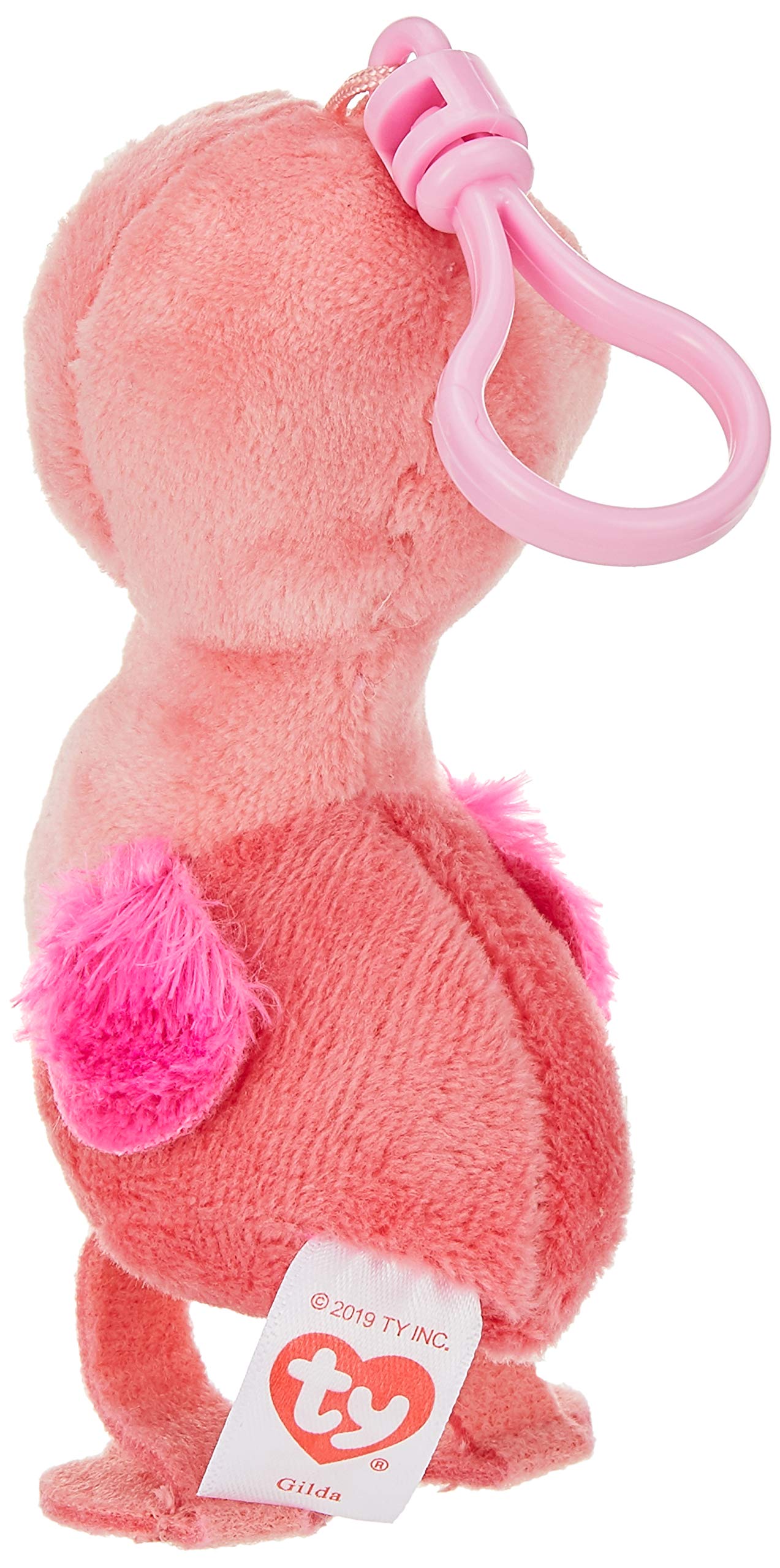 Ty - Beanie Bellies Clips Anello Porta Chiavi di Peluche, Roscoe il Cane con Occhioni Glitter, Cagnolino portachiavi, Gli Animaletti di Peluche con Il Pancino Morbido
