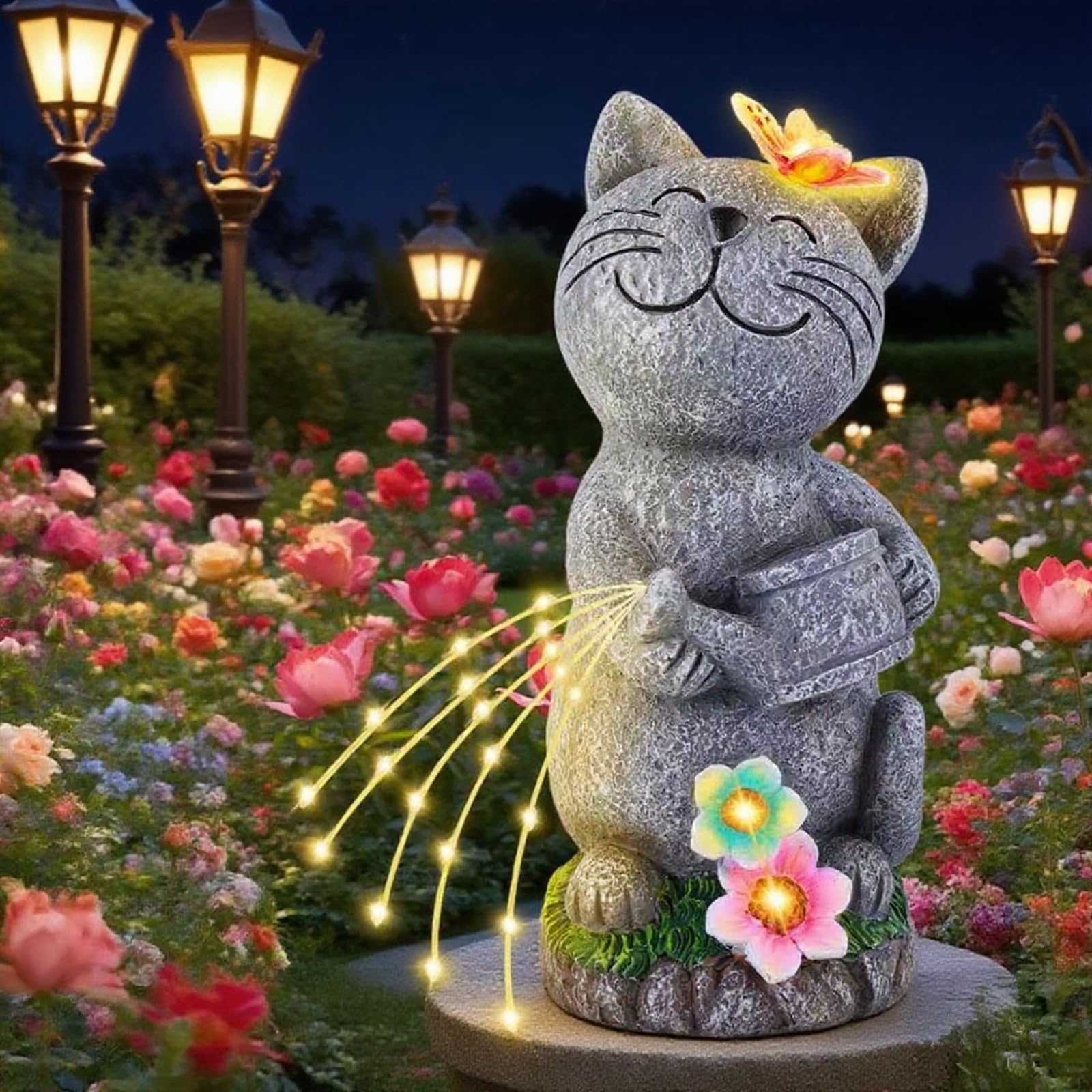 Lumières extérieures solaires en forme de chat pour illuminer vos terrasses