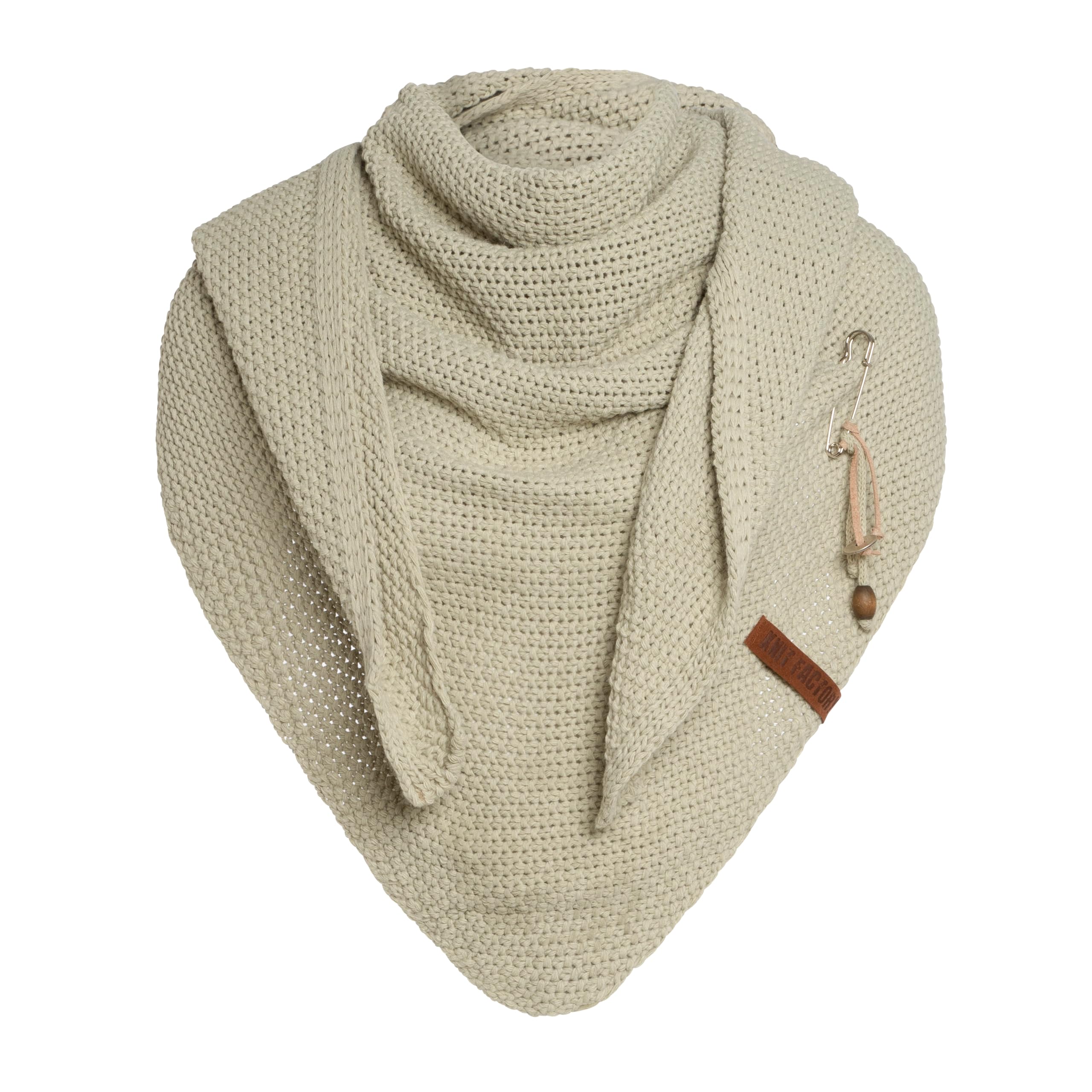 Knit Factory Women's Seda - Coco Knitted Shawl - Premium Triangle Scarf - Chunky Winter Scarf - Scarf - Winter Shawl - Manufactured In Europe - Xmas Gift For - 190X85 Cm
