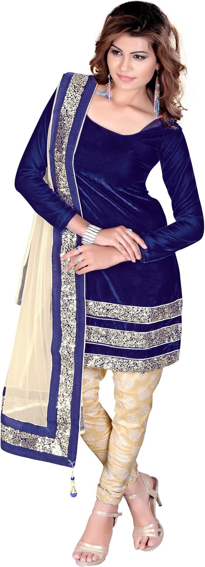 Nafiza Indian-Pakistani Ethnic Traditional Party Wear Semi Stitched Designer Velvet Salwar Kameez