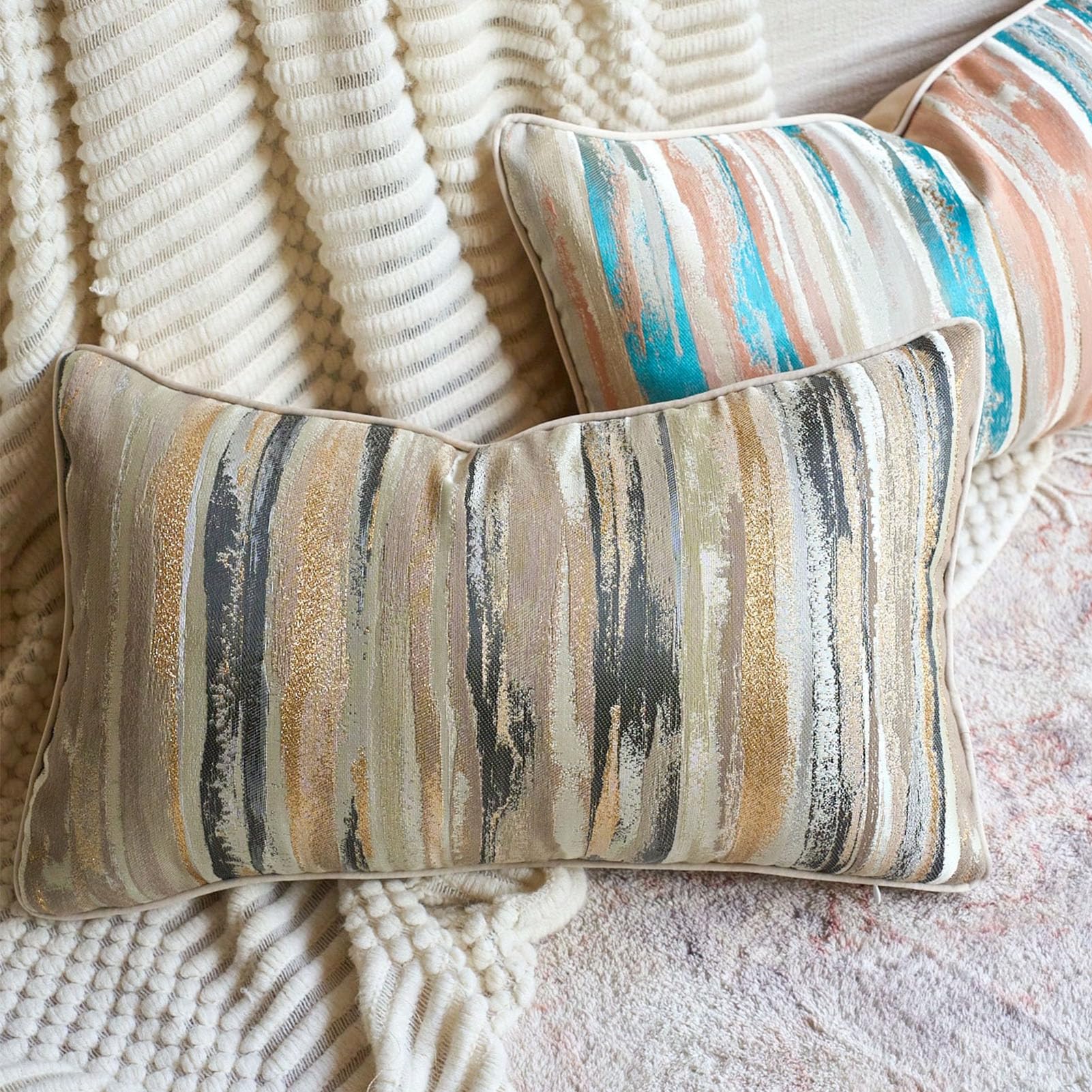 Fockety Federe per Cuscini, Federe per Cuscini Decorativi in ​​stile Boho Elegance, per Boho con Set da 4 Pezzi per Divano Letto del Soggiorno (45,7x45,7 cm/18x18 pollici)