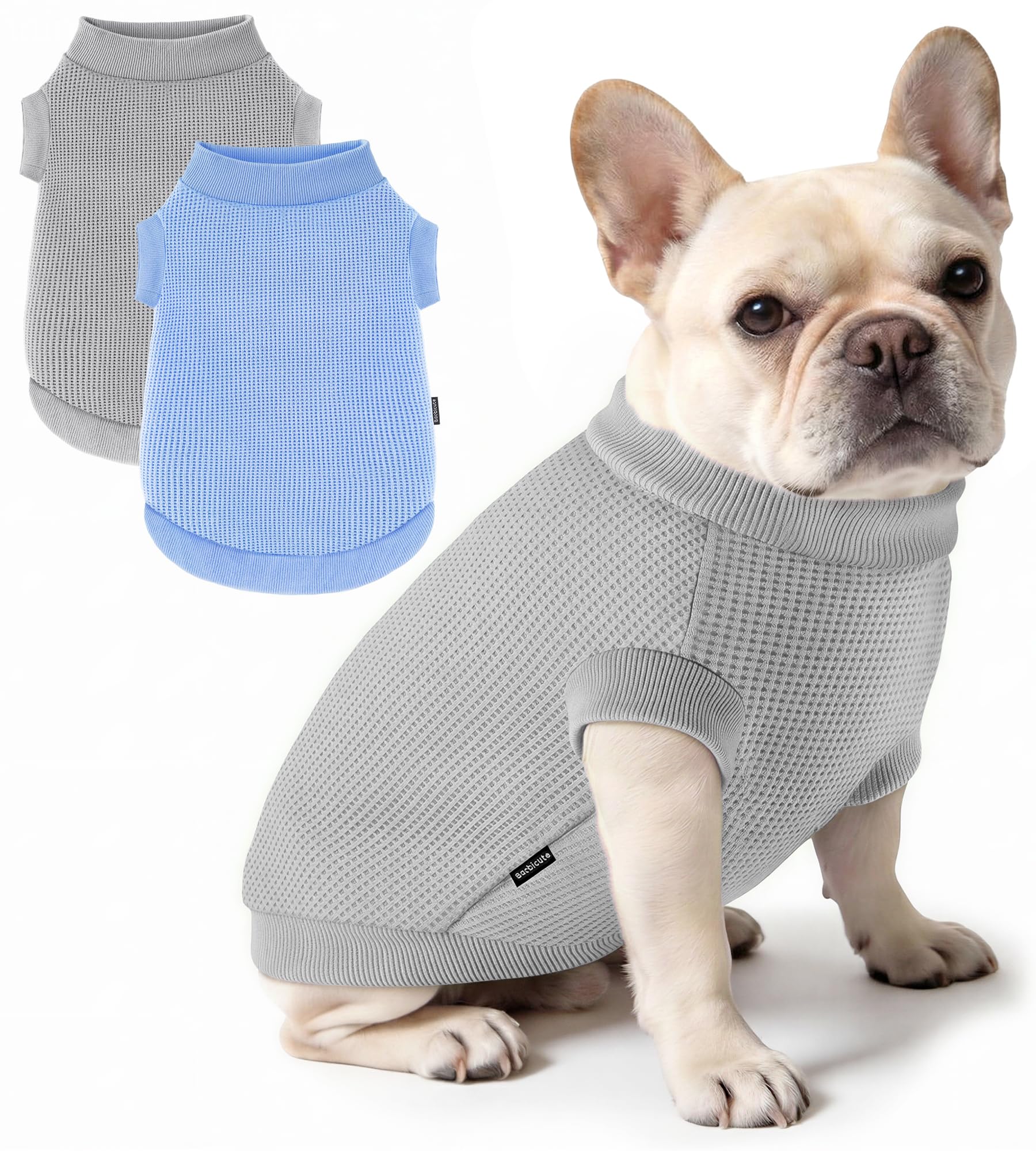 2 Pack Dog Shirt for Small Supplies Functional Waffle Dog Clothes Warm Soft Sweatshirt Outfit for Dogs Cats Pet Apparel